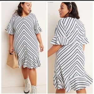 Plus Anthropologie Maeve Galena Flounced Tunic